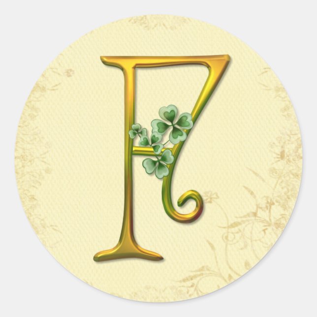 Adesivo Monograma Dourado irlandês F (Frente)