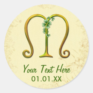 Adesivo Monograma Dourado irlandês M