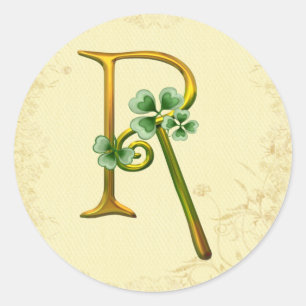 Adesivo Monograma Dourado irlandês R