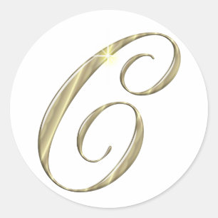 Adesivo Monograma Dourado - Letra C Iniciais