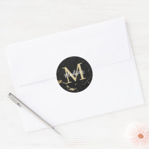 Adesivo Monograma Dourado Marble