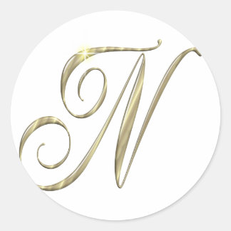 Adesivo Monograma Dourado N iniciais mercadoria