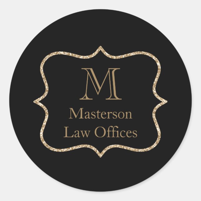 Adesivo Monograma Dourado Nome inicial Black Dourado Profe (Frente)