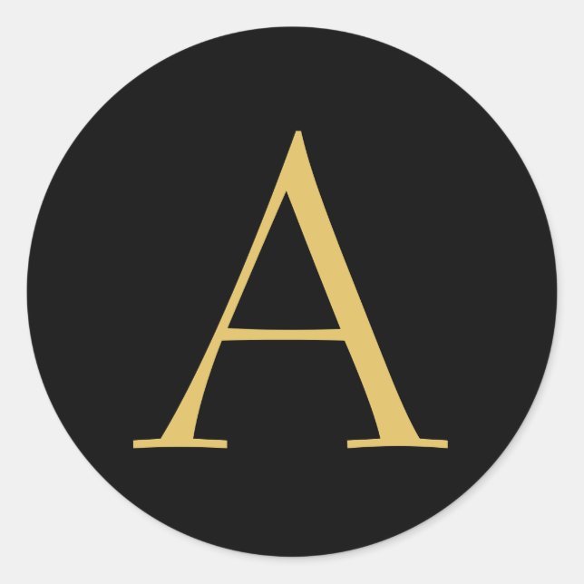 Adesivo Monograma Dourado Preto (Frente)