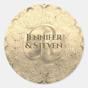 Adesivo Monograma Dourado Selo Glamor