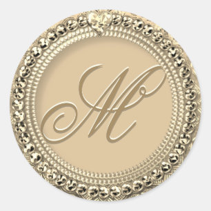 Adesivo Monograma Dourado Selo Personalizado