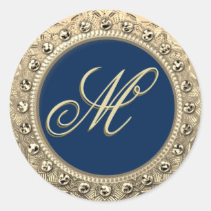 Adesivo Monograma Dourado Selo Personalizado