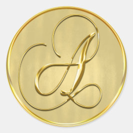 Adesivo Monograma Dourado Um Feriado de Convite para Casam