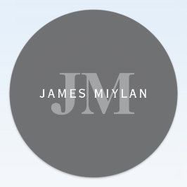 Adesivo Monograma e Nome da Cinza Escura Moderna Na moda