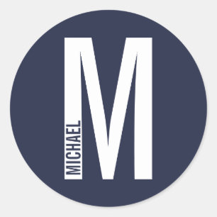 Adesivo Monograma e Nome de Negrito Personalizado Moderno