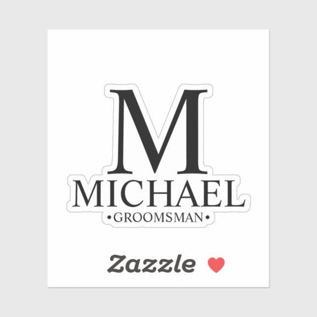 Adesivo Monograma e Nome do Padrinho de casamento Personal (Folha)