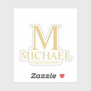 Adesivo Monograma e Nome do Padrinho de casamento Personal