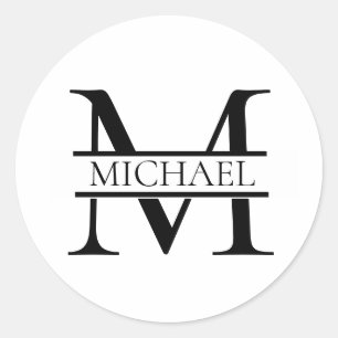Adesivo Monograma e Nome Elegante Personalizados Branco