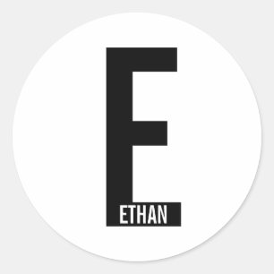 Adesivo Monograma e Nome Personalizados em Negrito Moderno