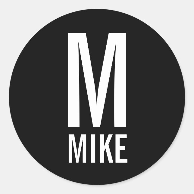 Adesivo Monograma e Nome Personalizados Modernos (Frente)