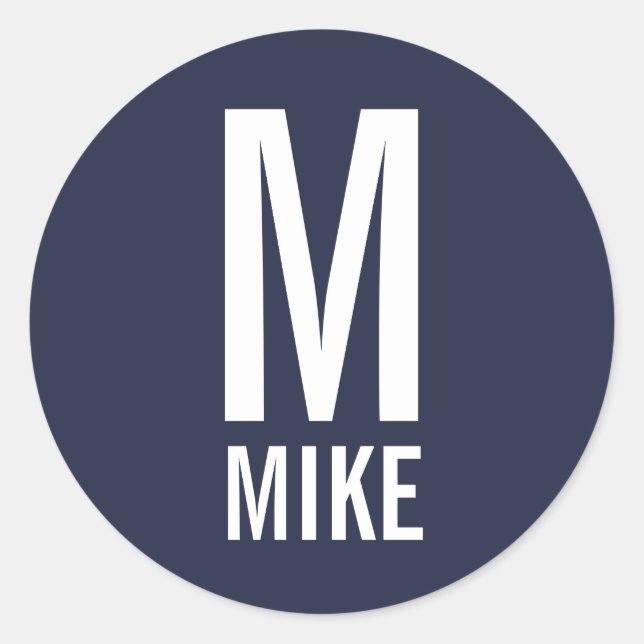 Adesivo Monograma e Nome Personalizados Modernos (Frente)