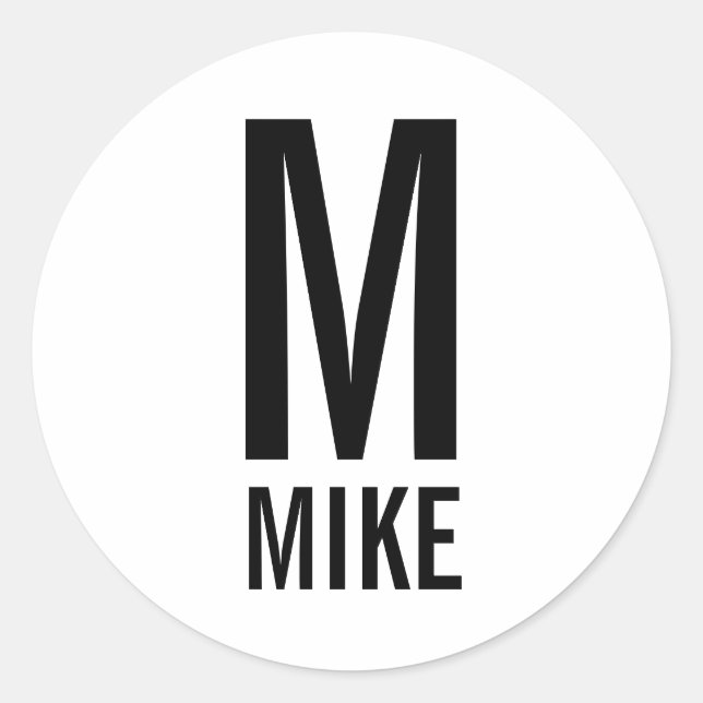 Adesivo Monograma e Nome Personalizados Modernos (Frente)