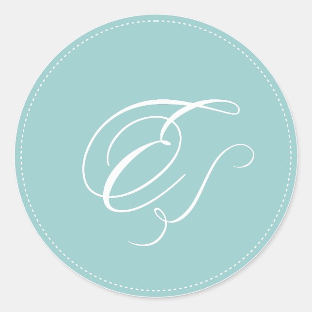 Adesivo Monograma E PixDezine, cor de fundo diy (Frente)