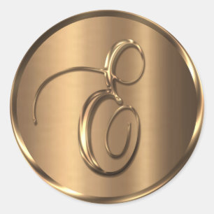 Adesivo Monograma E Selo de Envelope de Bronze Não METÁLIC