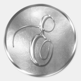 Adesivo Monograma E Selo de Envelope Silver Não METÁLICO