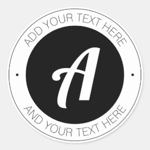 Adesivo Monograma editável ou adicione seu próprio logotip