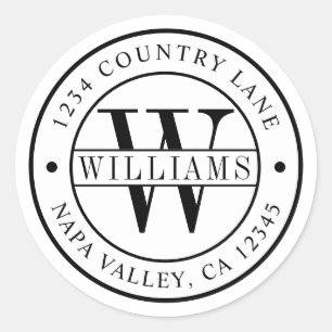 Adesivo Monograma Elegante Crie seu próprio endereço de