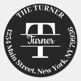 Adesivo Monograma Elegante Crie seu próprio endereço de de