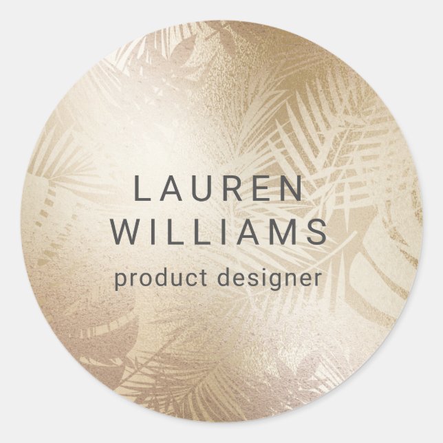 Adesivo monograma elegante de folha de ouro chic (Frente)