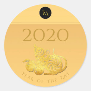 Adesivo Monograma Elegante do Ano 2020 fruta Elegant Monog