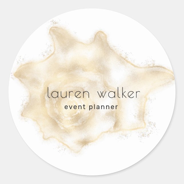 Adesivo monograma elegante dourado costeiro (Frente)