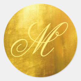 Adesivo Monograma Elegante em Folha de Ouro Amarelo Falso