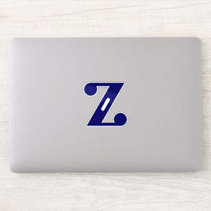 Adesivo Monograma Elegante Letra Z Azul
