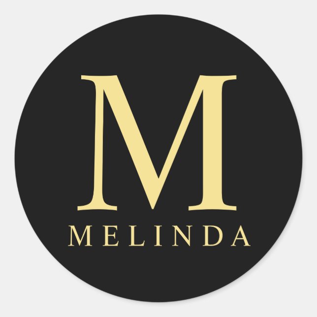 Adesivo Monograma Elegante Preto e Dourado (Frente)