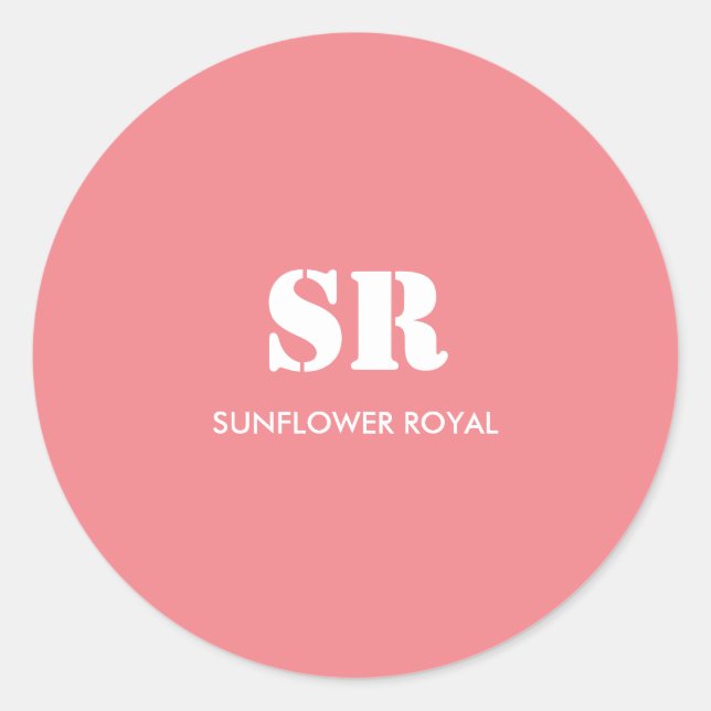 Adesivo Monograma Elegante Rosa Mínimo (Frente)