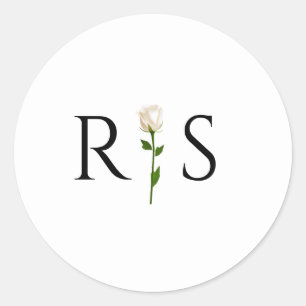 Adesivo Monograma Elegante Simples Com Casamento De Flores