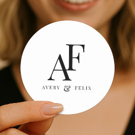 Adesivo Monograma Elegante Simples Minimalista