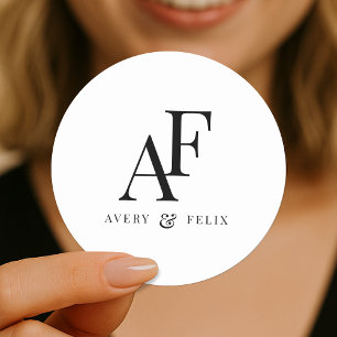 Adesivo Monograma Elegante Simples Minimalista