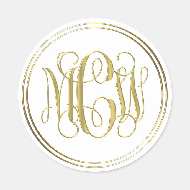 Adesivo Monograma em Script Vine Preppy de White Gold DIY  (Criador carregado)