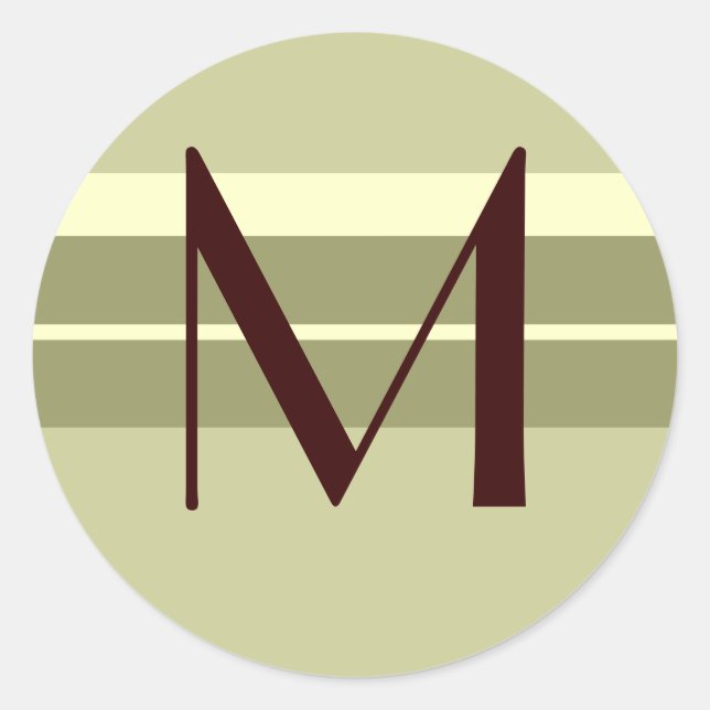 Adesivo Monograma Envelope Seal Marrom marfim Verde (Frente)