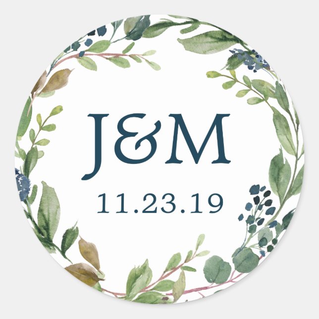 Adesivo Monograma Envelope Seals Marinho verde (Frente)