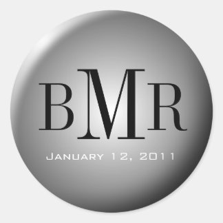 Adesivo Monograma Envelope Selo: Prata