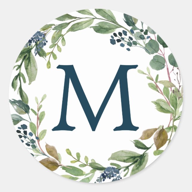 Adesivo Monograma Envelope Selos Marinho Verde (Frente)