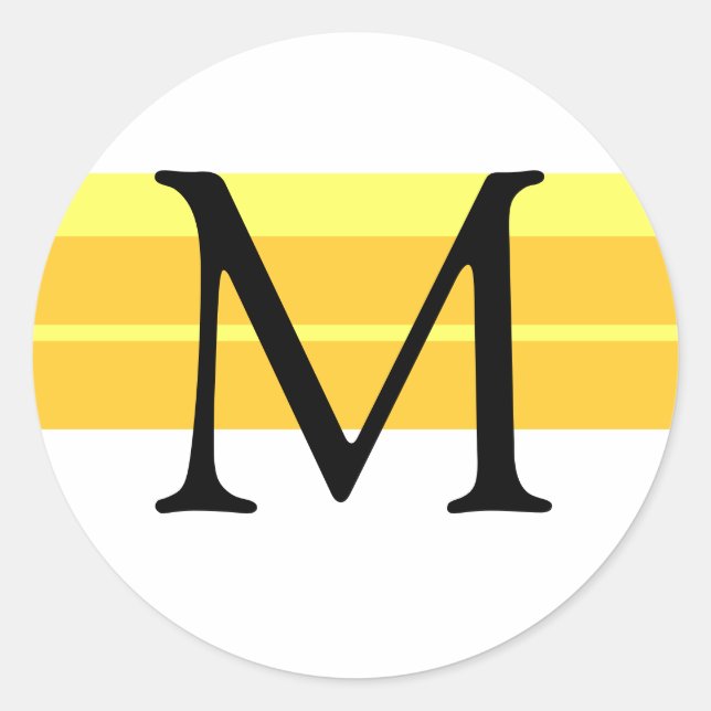 Adesivo Monograma Envelope Sticker Amarelo (Frente)