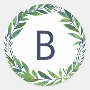 Adesivo Monograma esmeralda do selo do casamento das