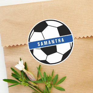 Adesivo Monograma Esportivo de Futebol Black White & Blue