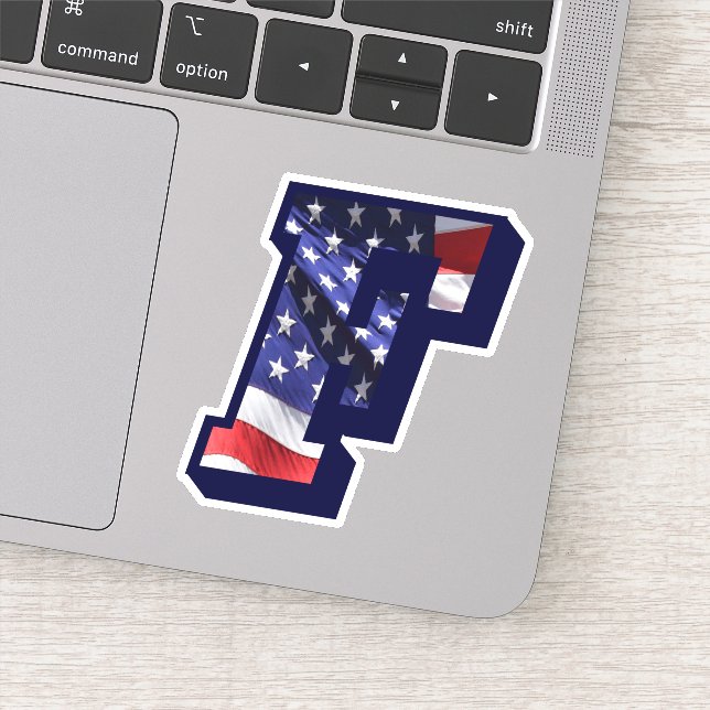 Adesivo Monograma F American Flag F First USA (Detalhe)