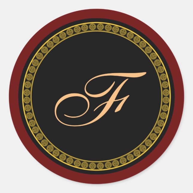 Adesivo Monograma "F" dourado (Frente)