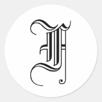 Monograma F Sticker Antigo Estilo Inglês