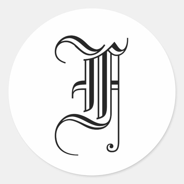 Adesivo Monograma F Sticker Antigo Estilo Inglês (Frente)