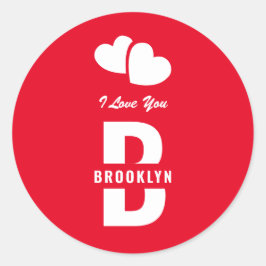 Adesivo Monograma Feliz Dia dos Namorados Vermelho Branco 